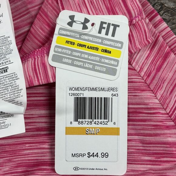 Under Armour Pullover Womens Small Pink Fitted 1/2 Zip Running Top All Season - Picture 7 of 9